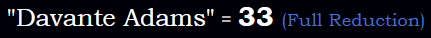 "Davante Adams" = 33 (Full Reduction)