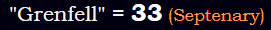 "Grenfell" = 33 (Septenary)