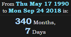 340 Months, 7 Days