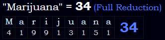 "Marijuana" = 34 (Full Reduction)