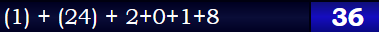 (1) + (24) + 2+0+1+8 = 36