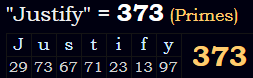 "Justify" = 373 (Primes)