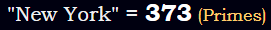 "New York" = 373 (Primes)