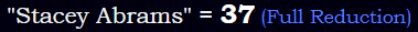 "Stacey Abrams" = 37 (Full Reduction)