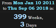 399 Weeks, 3 Days