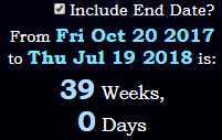 39 Weeks, 0 Days