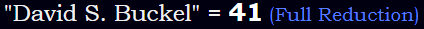 "David S. Buckel" = 41 (Full Reduction)