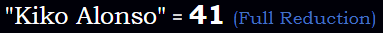 "Kiko Alonso" = 41 (Full Reduction)