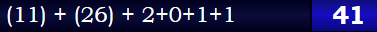 (11) + (26) + 2+0+1+1 = 41