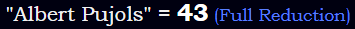 "Albert Pujols" = 43 (Full Reduction)