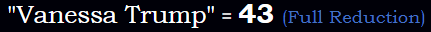 "Vanessa Trump" = 43 (Full Reduction)