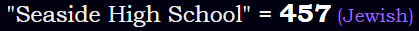 "Seaside High School" = 457 (Jewish)