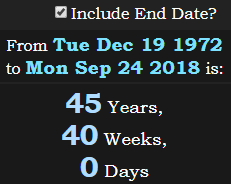 45 Years, 40 Weeks, 0 Days