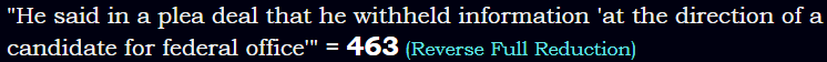 He said in a plea deal that he withheld information 'at the direction of a candidate for federal office'