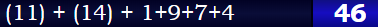 (11) + (14) + 1+9+7+4