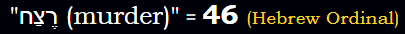 Murder = 46 in Hebrew