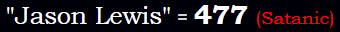 "Jason Lewis" = 477 (Satanic)