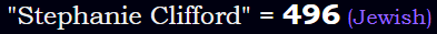 "Stephanie Clifford" = 496 (Jewish)