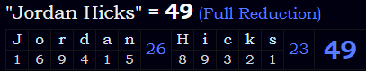 "Jordan Hicks" = 49 (Full Reduction)