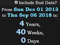 4 Years, 40 Weeks, 0 Days