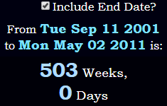 Exactly 503 weeks