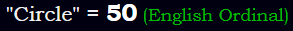 "Circle" = 50 (English Ordinal)