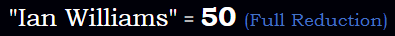 "Ian Williams" = 50 (Full Reduction)