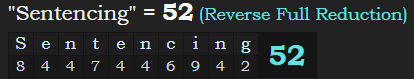 "Sentencing" = 52 (Reverse Full Reduction)