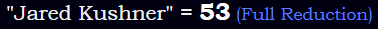 "Jared Kushner" = 53 (Full Reduction)