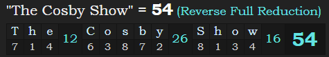 "The Cosby Show" = 54 (Reverse Full Reduction)