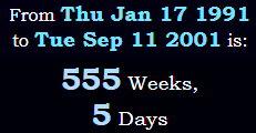 555 Weeks, 5 Days