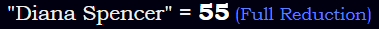 "Diana Spencer" = 55 (Full Reduction)