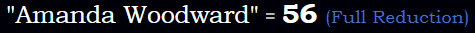 "Amanda Woodward" = 56 (Full Reduction)