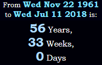 56 Years, 33 Weeks, 0 Days
