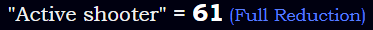 "Active shooter" = 61 (Full Reduction)