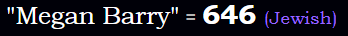 "Megan Barry" = 646 (Jewish)