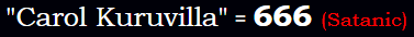 "Carol Kuruvilla" = 666 (Satanic)