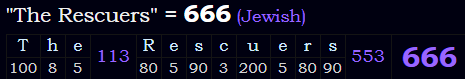 "The Rescuers" = 666 (Jewish)