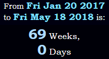 69 Weeks, 0 Days