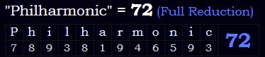 "Philharmonic" = 72 (Full Reduction)