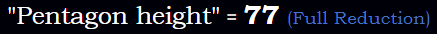 "Pentagon height" = 77 (Full Reduction)