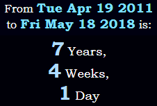 7 Years, 4 Weeks, 1 Day