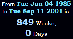 Exactly 849 weeks