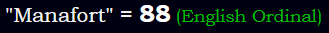 "Manafort" = 88 (English Ordinal)