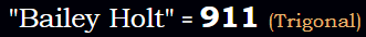 "Bailey Holt" = 911 (Trigonal)
