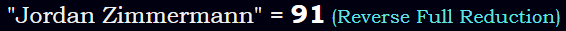 "Jordan Zimmermann" = 91 (Reverse Full Reduction)