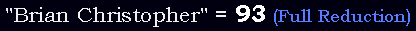 "Brian Christopher" = 93 (Full Reduction)