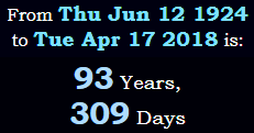 93 Years, 309 Days