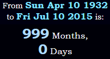 Exactly 999 Months