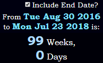 99 Weeks, 0 Days